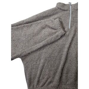 Reebok Cozy Cover Up Pullover Sweatshirt Half Zip Casual Comfy Brown M